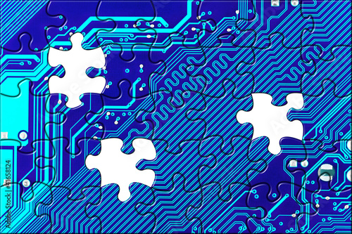 Wallpaper Mural Computer board made of puzzle Torontodigital.ca