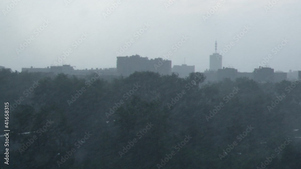 powerful thunder storm in urban area powerful thunder storm in urban area
