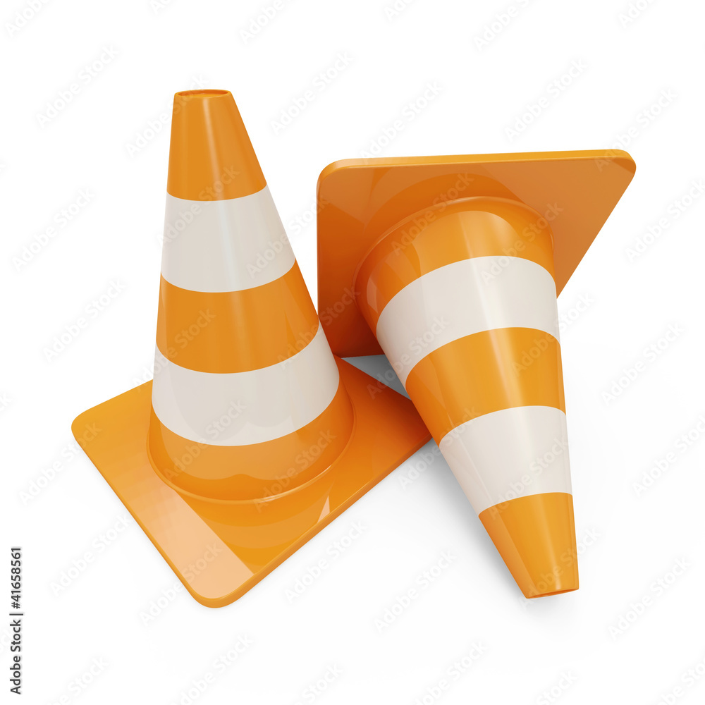 Traffic Cones isolated on white background Traffic Cones isolated on white background