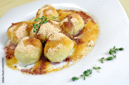 Cranberry dessert dumplings, Czech cuisine