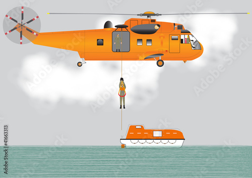 Search and Rescue Helicopter and lifeboat