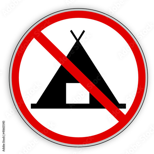 Verbotsschild- kein Camping