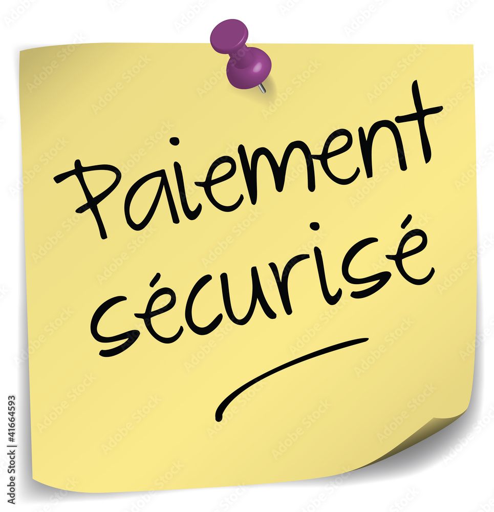 Obraz premium post-it ; paiement sécurisé