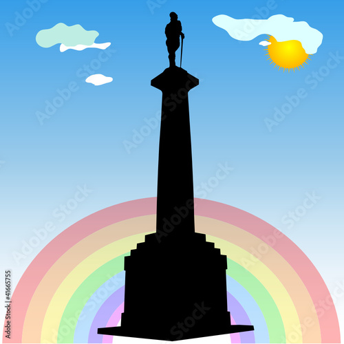 monument of Belgrade winner vector silhouette