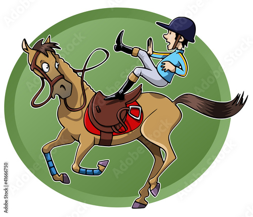 Rider falling from his horse