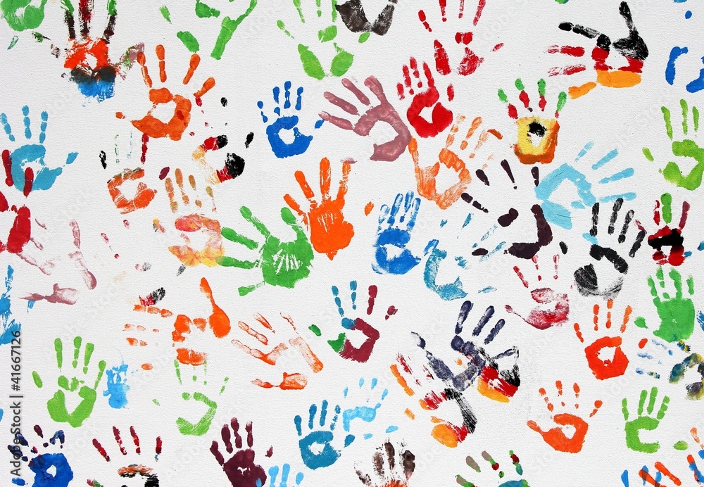colored hand prints colored hand prints