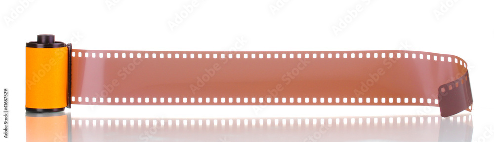Fototapeta premium New photo film in cartridge isolated on white