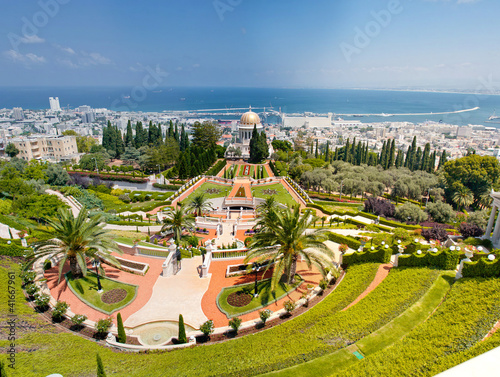 Bahai garden panorama photo