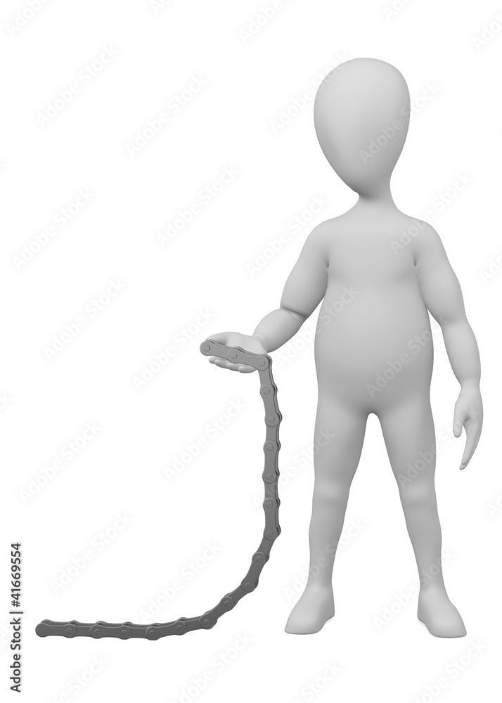 3d render of cartoon character with bike chain 3d render of cartoon character with bike chain