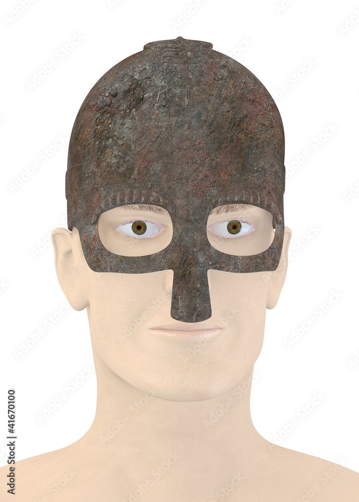 3d render of artificial character with helmet