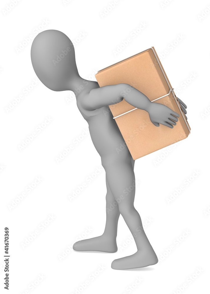 3d render of cartoon character with package 3d render of cartoon character with package
