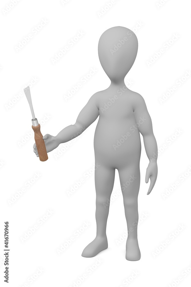 3d render of cartoon character with chisel 3d render of cartoon character with chisel