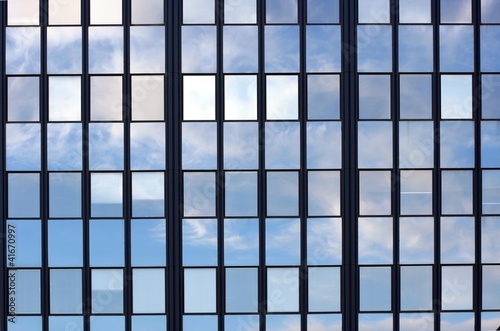 Sky reflection in mirror windows