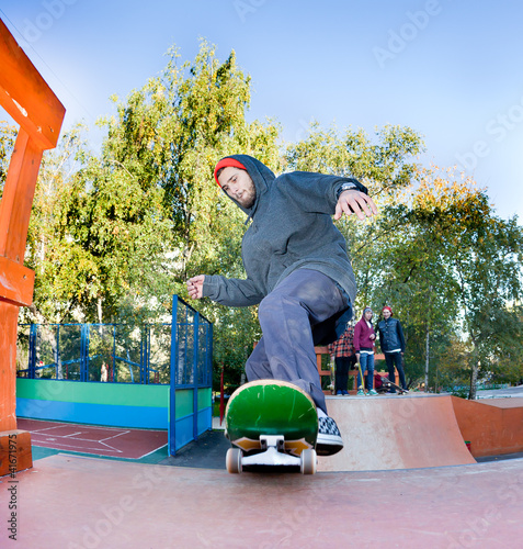 Skateboarder in the skatepark