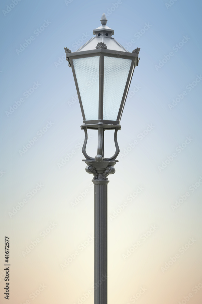 Street lamp on the blue background