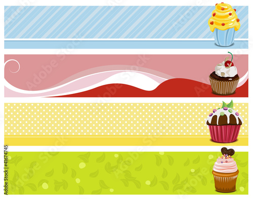 4 sweet headers with cupcakes