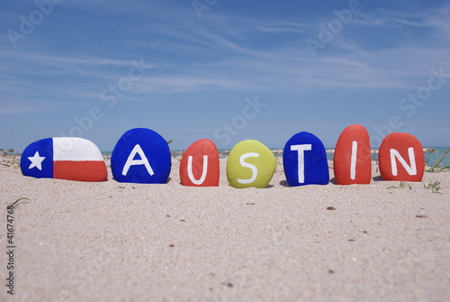 Austin, souvenir of the capital of Texas state on stones photo