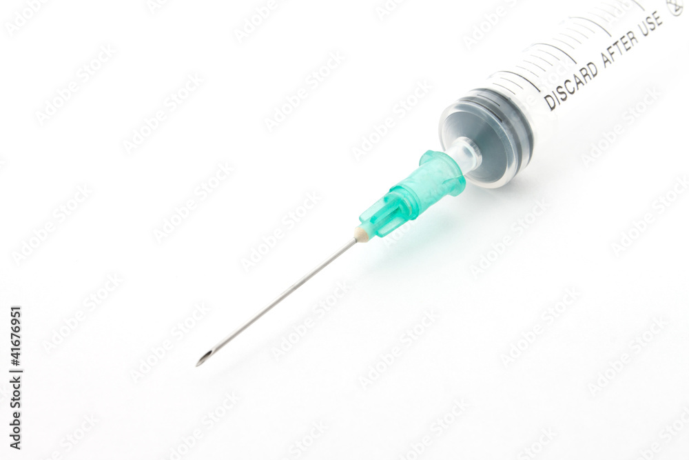 Syringe with needle. Syringe with needle.