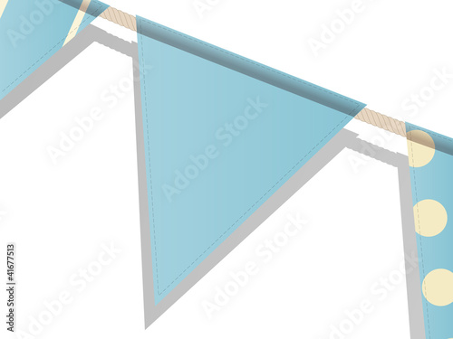 blue bunting on a white background