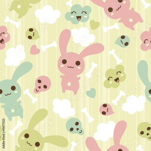Seamless pattern with doodle. Vector kawaii illustration.
