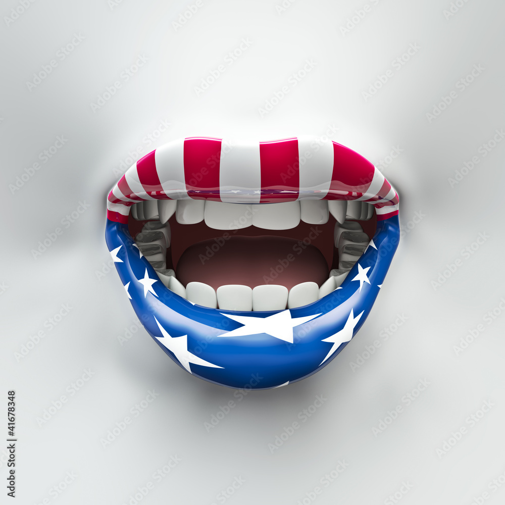 Naklejka premium USA lips
