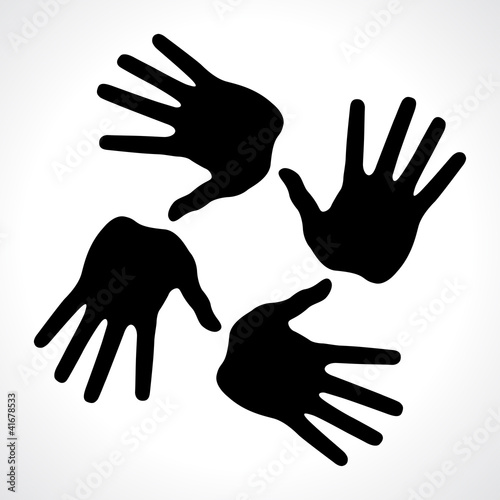 hand prints icon, abstract vector illustration for design