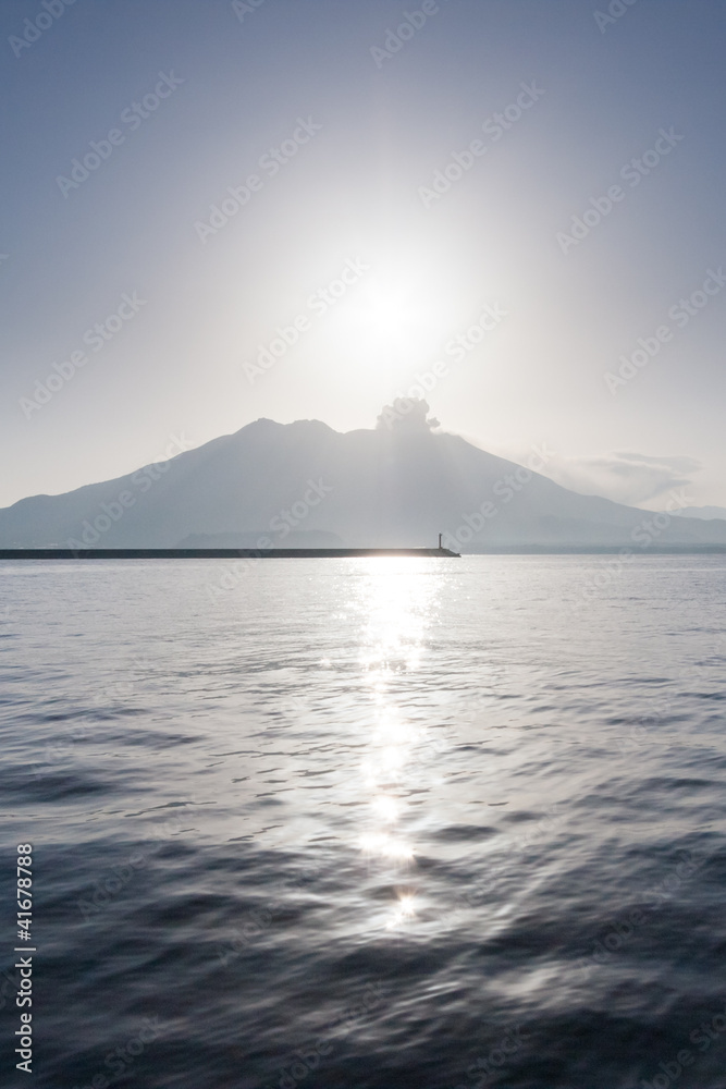 Portrait Sakurajima view from Kagoshima, Kyushu Portrait Sakurajima view from Kagoshima, Kyushu