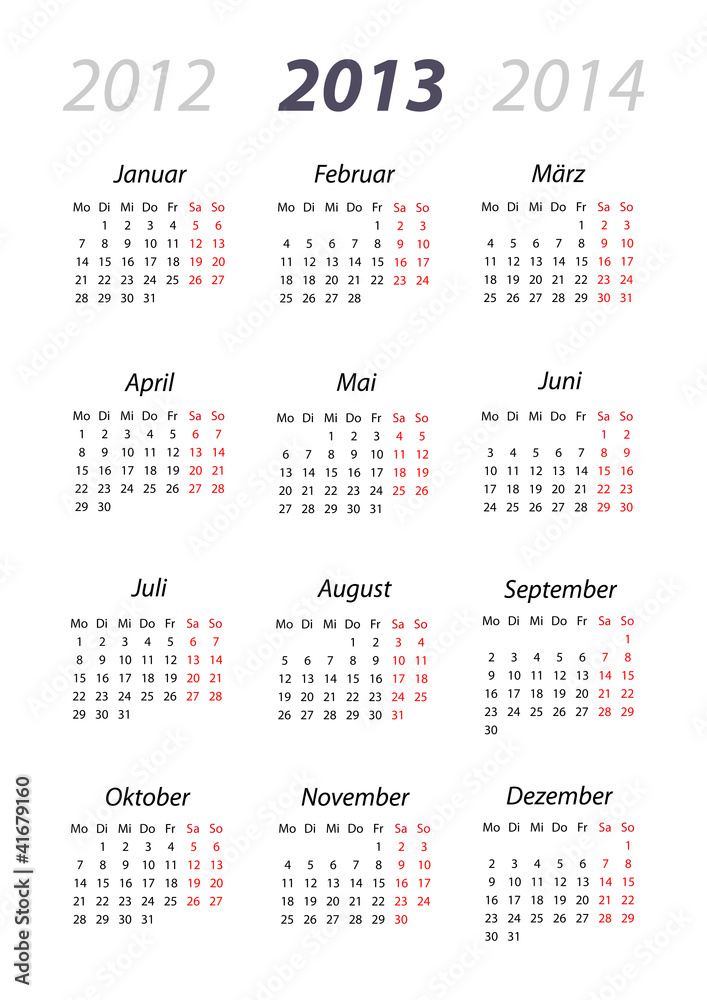 Kalender 2013 DIN-Format Kalender 2013 DIN-Format