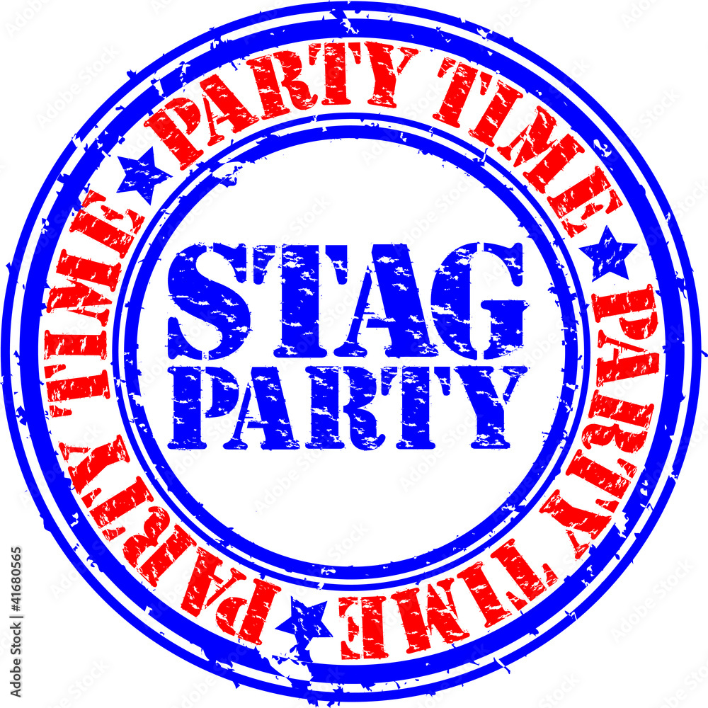 Stag party rubber stamp, vector illustration