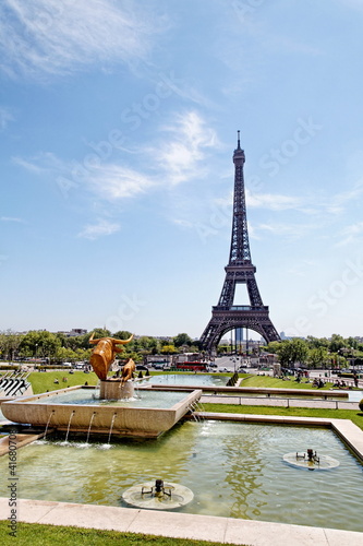 Tour Eiffel, jardins du Trocadéro. © Bruno Bleu