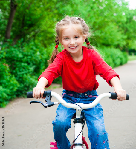 girl with bicycle