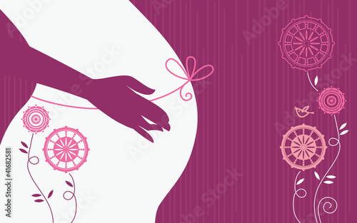 Silhouette of pregnant woman
