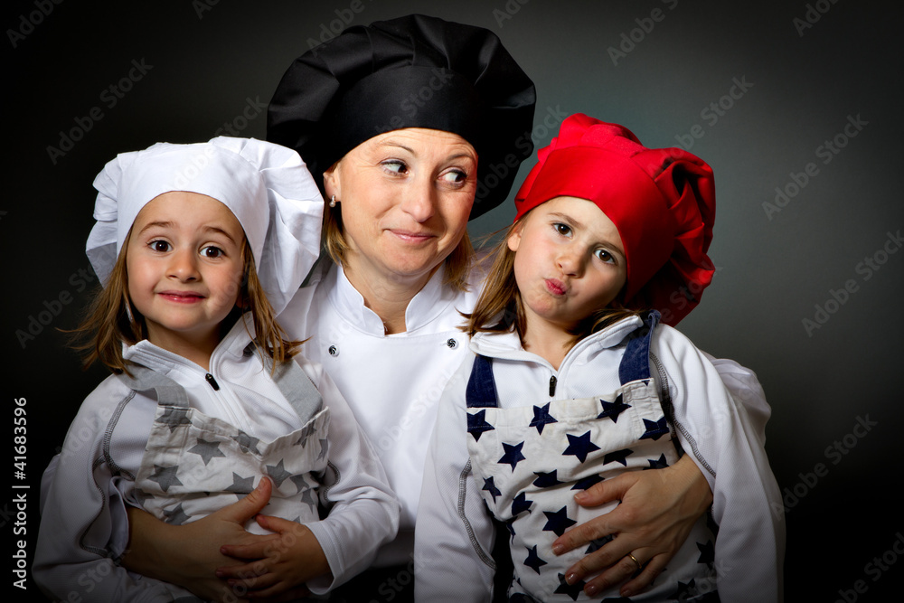 mother and children chef cook family mother and children chef cook family