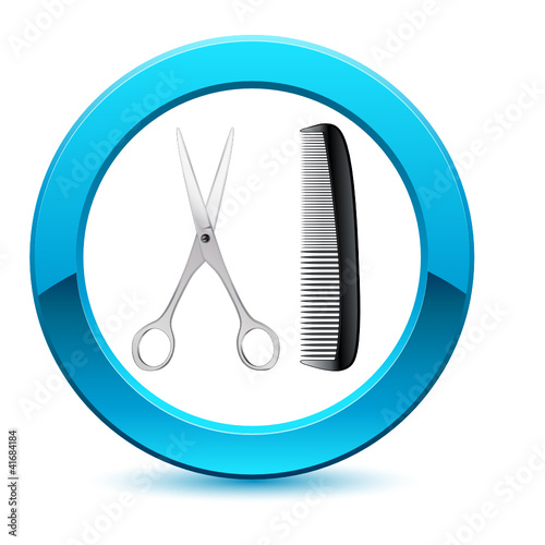 Schere und Kamm - Friseur-Logo