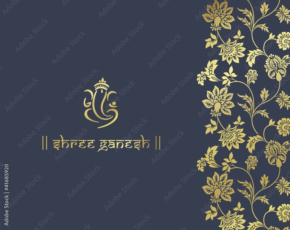 Ganesha, Hindu wedding card, royal Rajasthan, India