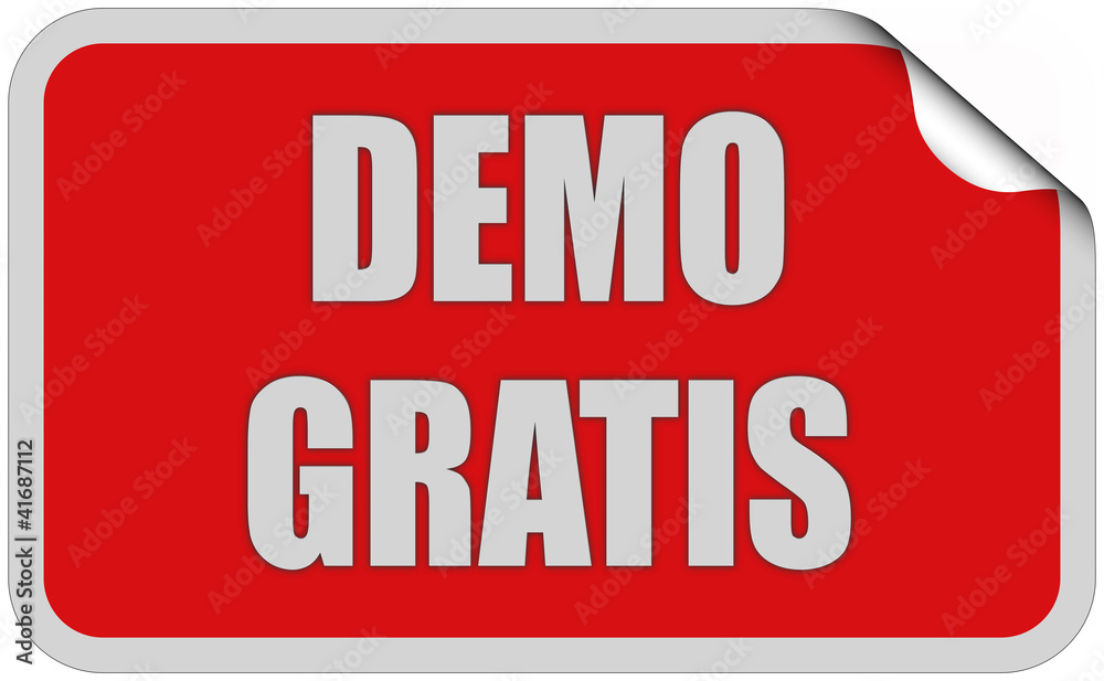 Sticker rot eckig curl oben DEMO GRATIS Sticker rot eckig curl oben DEMO GRATIS