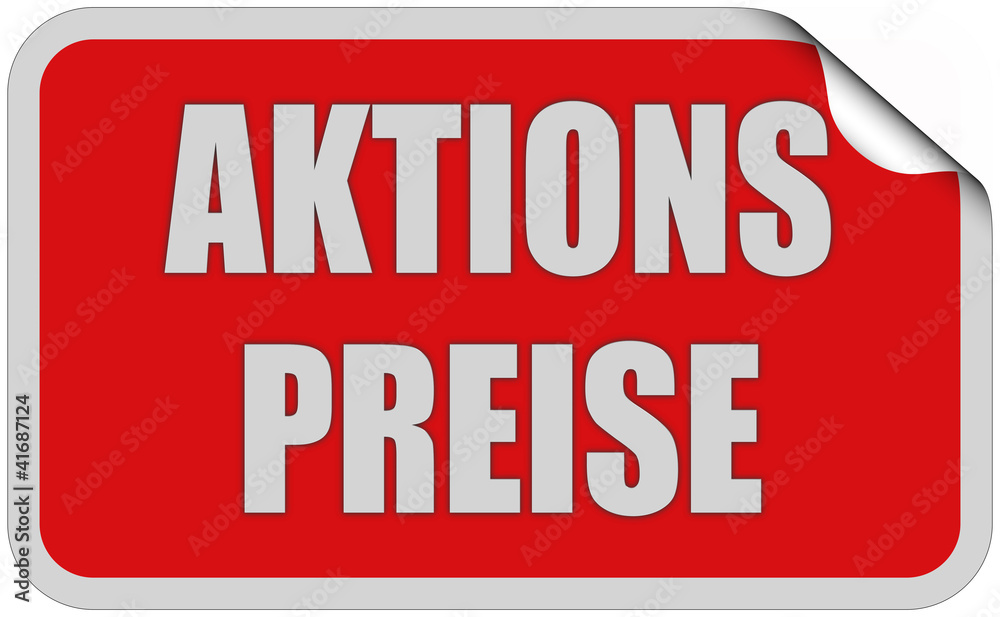 Sticker rot eckig curl oben AKTIONSPREISE Sticker rot eckig curl oben AKTIONSPREISE