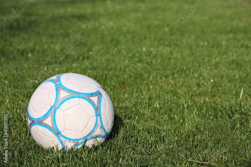 Soccer ball on the green grass