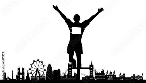 London Skyline mit Marathonläufer