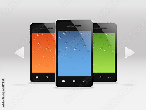 Group of modern mobile gadgets