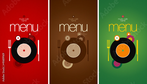Music Cafe Menu Cards Design template