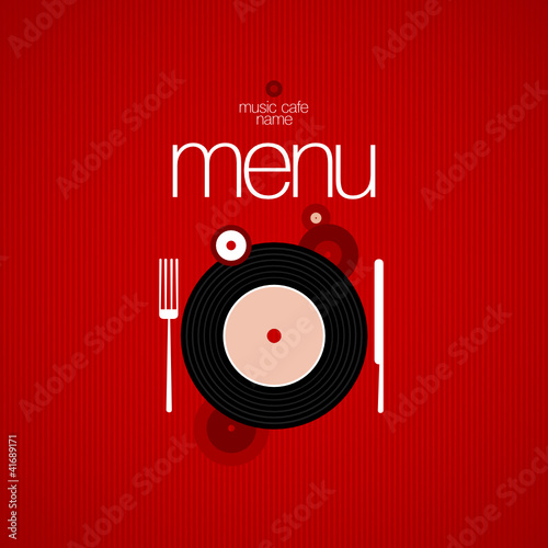Music Cafe Menu Card Design template
