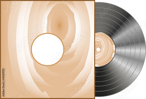 vinyl and wood cover over a white background