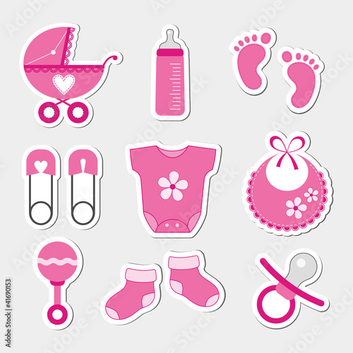 Baby girl design icons