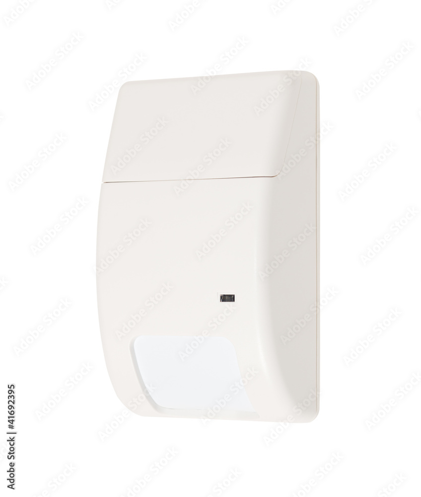 Volumetric infrared alarm sensor isolated on white Volumetric infrared alarm sensor isolated on white
