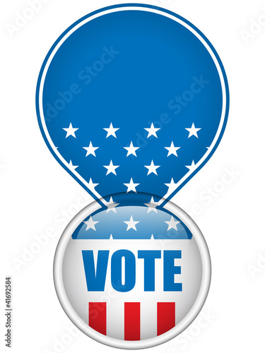 United States Election Vote Button.