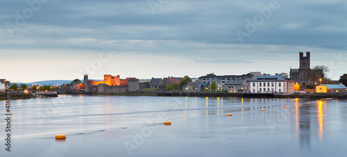 Panorama of Limerick city at dusk, Ireland