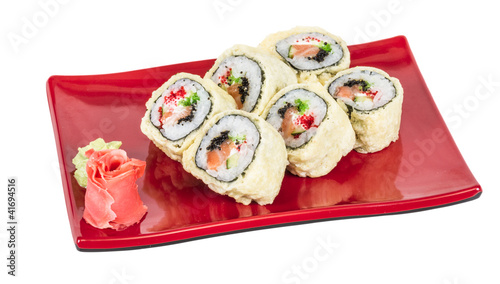 Japanese Cuisine -Tempura Maki Sushi (Deep Fried Roll made of sa