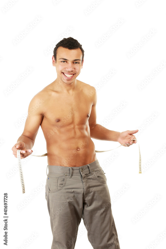 Man use measurement tape Man use measurement tape