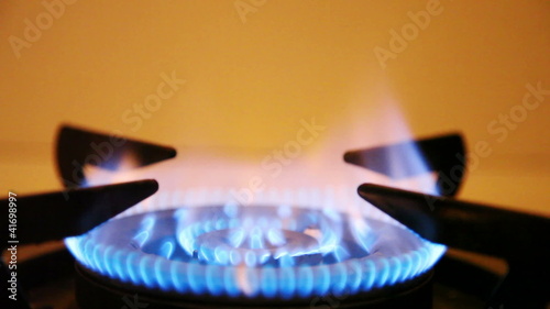 Gas fire burning